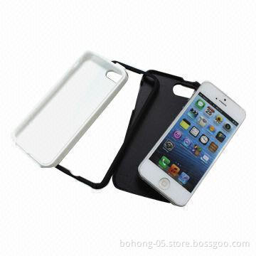 Cases for iPhone 5, Made of PC + Silicone, A Three-piece + Stent